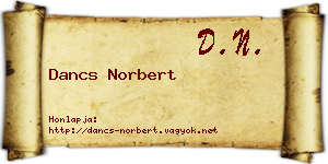 Dancs Norbert névjegykártya
