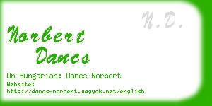 norbert dancs business card